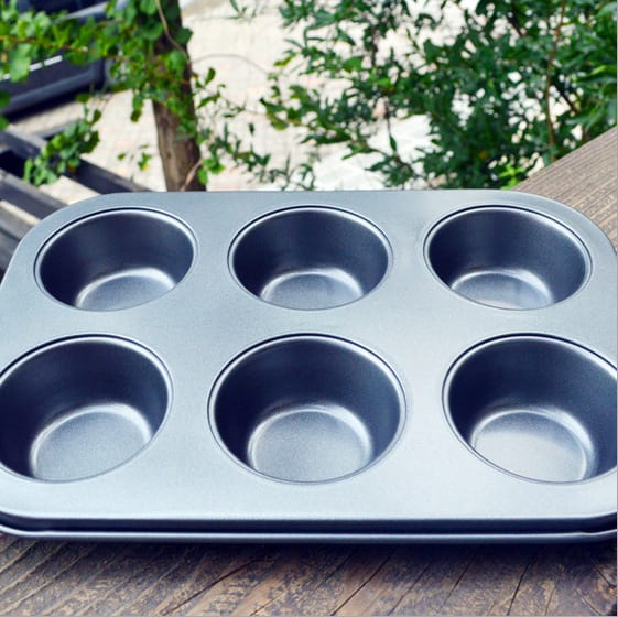 Dropshipman Non-Stick Bakeware default Nonstick 6-Cup Round Muffin Baking Pan Cake Cupcake Tray
