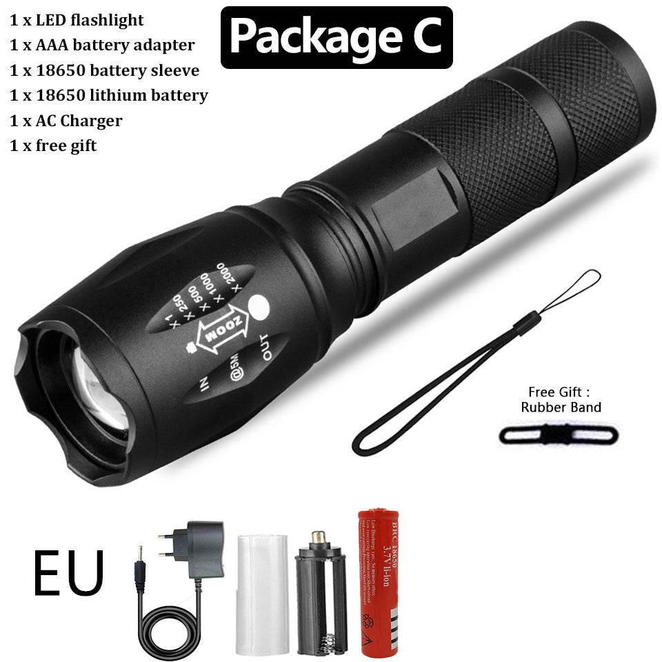 Strong Light Flashlight Special Forces Rechargeable Home Self-Defense Waterproof Riding Mini Camping Premium Super Bright Flashlight - This & That Store