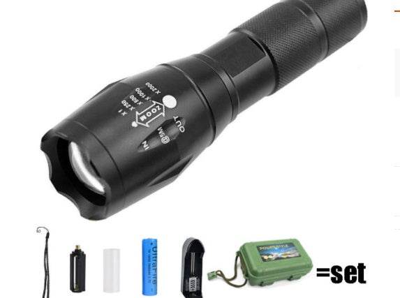 Strong Light Flashlight Special Forces Rechargeable Home Self-Defense Waterproof Riding Mini Camping Premium Super Bright Flashlight - This & That Store
