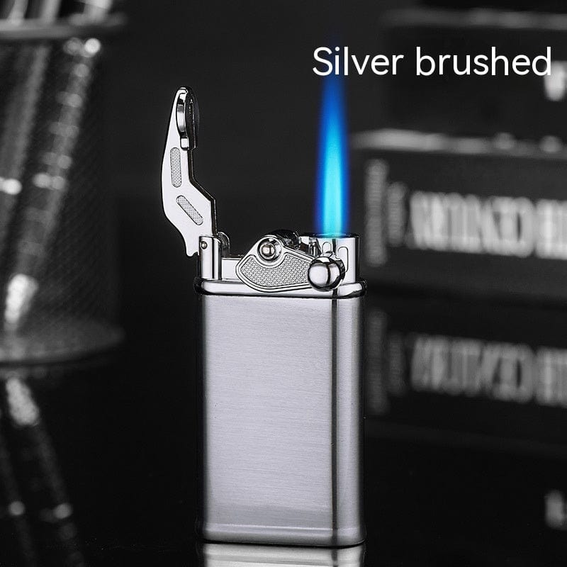 This & That Store Lighter Silver Brushed New Posture Rocker Arm Torch Lighter - Durable, Stylish, Windproof