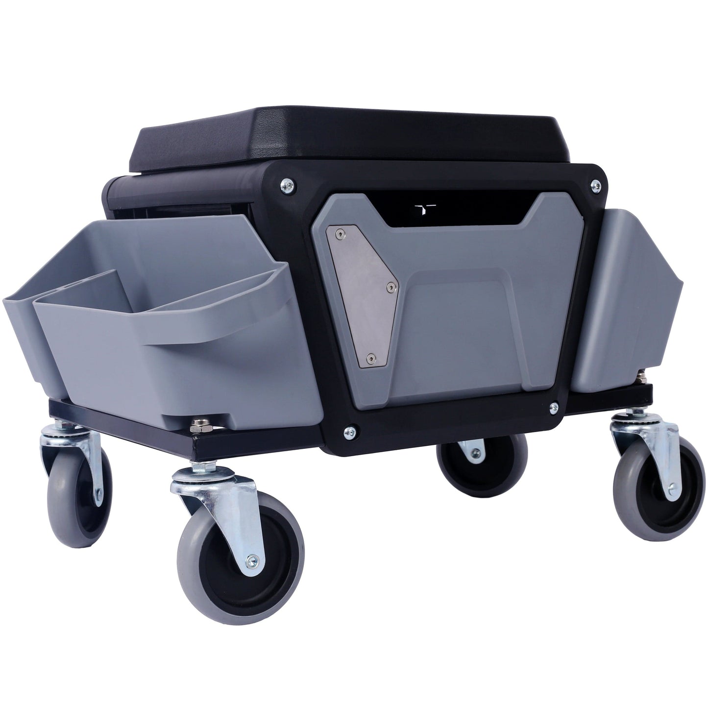 This & That Store Shop Equipment Grey Heavy Duty Rolling Mechanic Stool with Tool Tray | Garage Seat