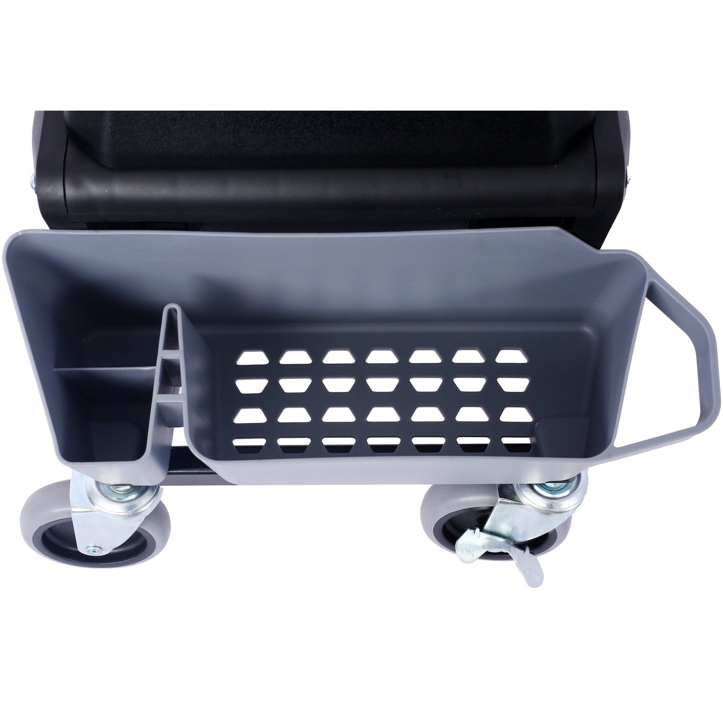 This & That Store Shop Equipment Grey Heavy Duty Rolling Mechanic Stool with Tool Tray | Garage Seat