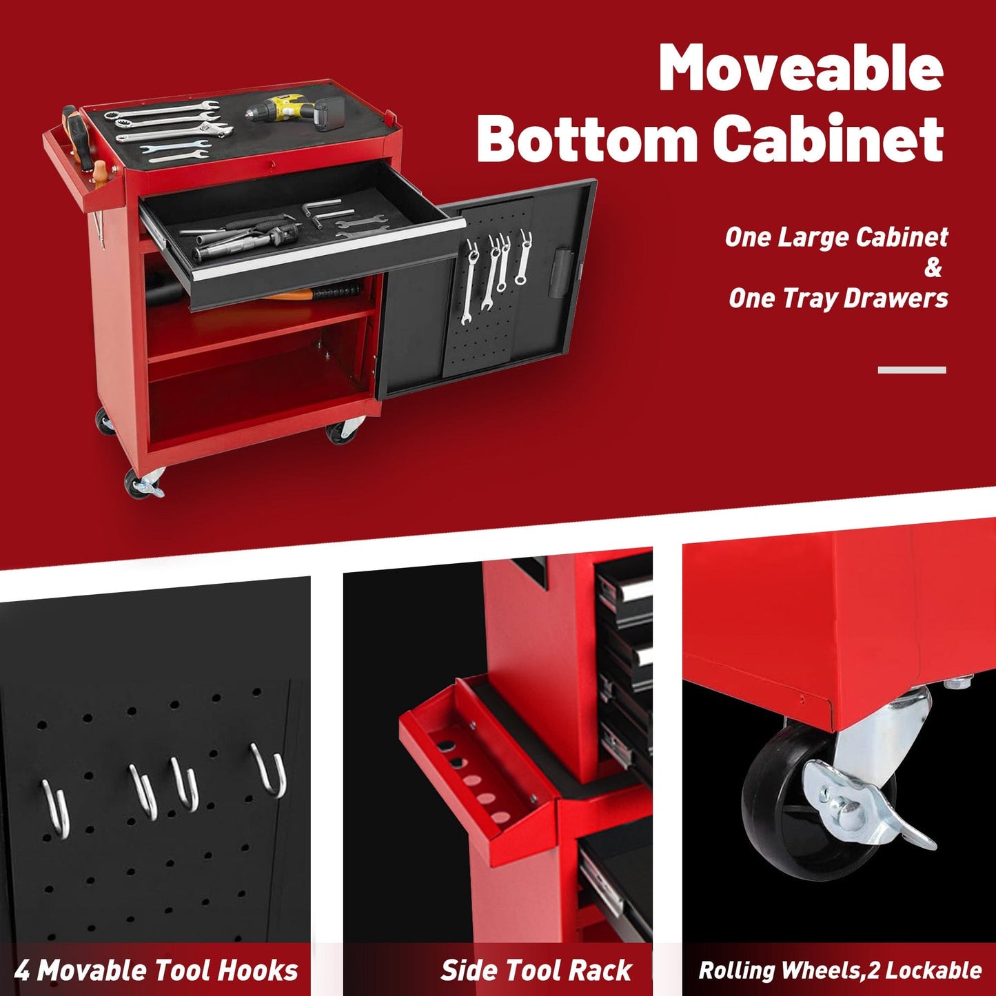 This & That Store Tool Cart TOOL CABINET Heavy-Duty Tool Chest for Workshop & Garage | Secure 5-Drawer Storage