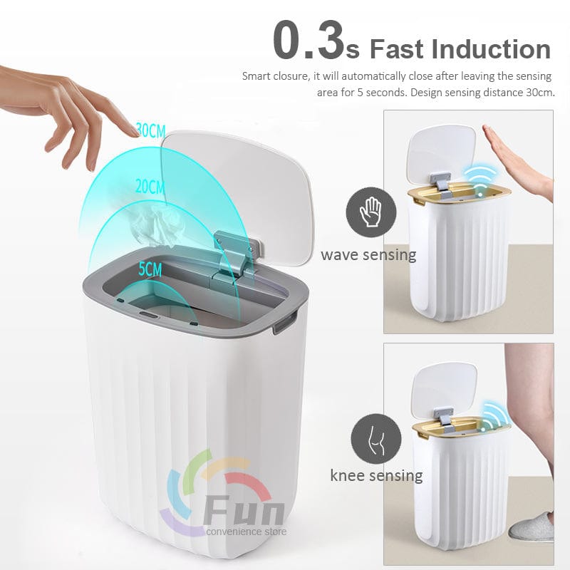 This & That Store Trash Can Smart Trash Can With Lid For Bedroom And Living Room Kitchen Storage Box Trash Can Induction Small Car Box Automatic Smart Dustbin Smart Trash Bin