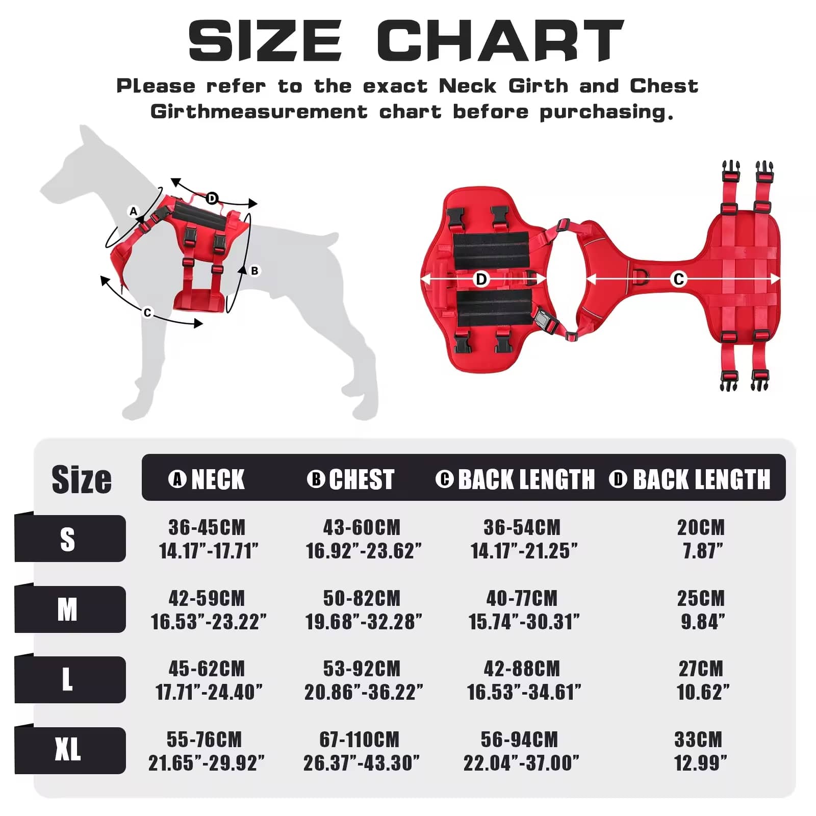 CJDropshipping Dog Harness Tactical No-Pull Dog Harness: Heavy Duty Reflective Vest