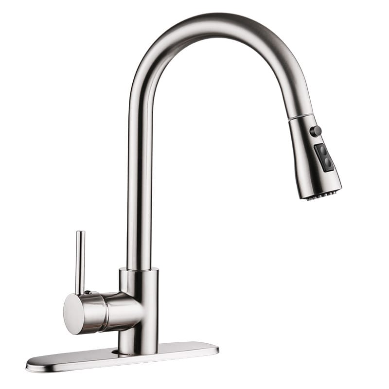 CJDropshipping Home Improvement / Kitchen Fixtures / Ki Pull-out Hot And Cold Household Kitchen And Dishwashing Brushed Copper Sink Faucet