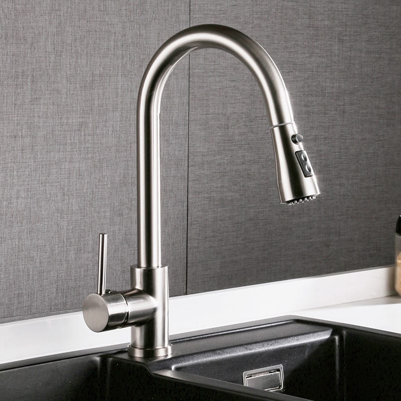 CJDropshipping Home Improvement / Kitchen Fixtures / Ki Regular draw Pull-out Hot And Cold Household Kitchen And Dishwashing Brushed Copper Sink Faucet