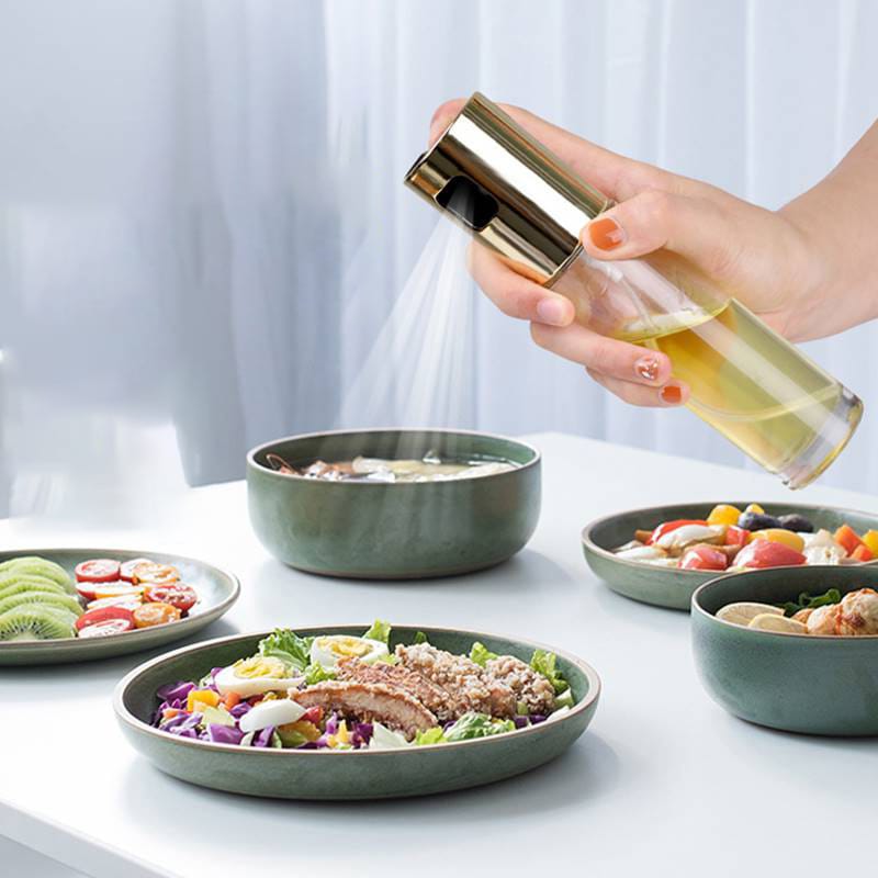 CJDropshipping Kitchen Utensils 2-in-1 Push-Type Oil Sprayer & Mister | Leakproof Cooking Oil Dispenser for Air Frying, Salad & Outdoor BBQ