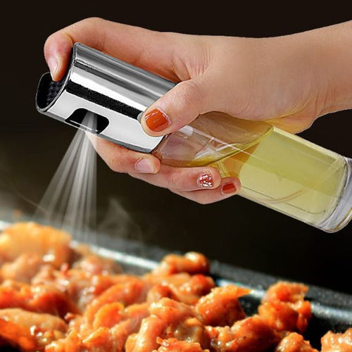 CJDropshipping Kitchen Utensils 2-in-1 Push-Type Oil Sprayer & Mister | Leakproof Cooking Oil Dispenser for Air Frying, Salad & Outdoor BBQ