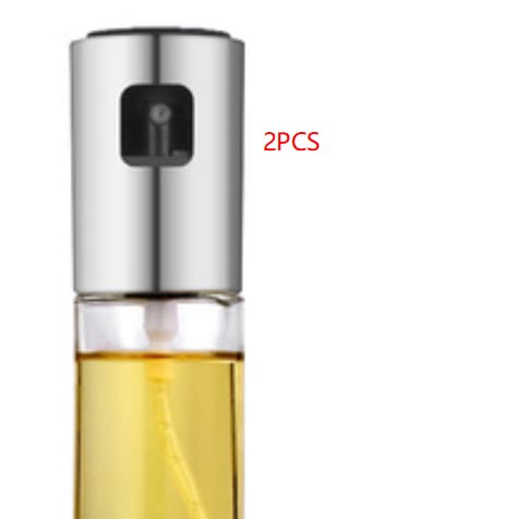 CJDropshipping Kitchen Utensils Silver 2PCS 2-in-1 Push-Type Oil Sprayer & Mister | Leakproof Cooking Oil Dispenser for Air Frying, Salad & Outdoor BBQ