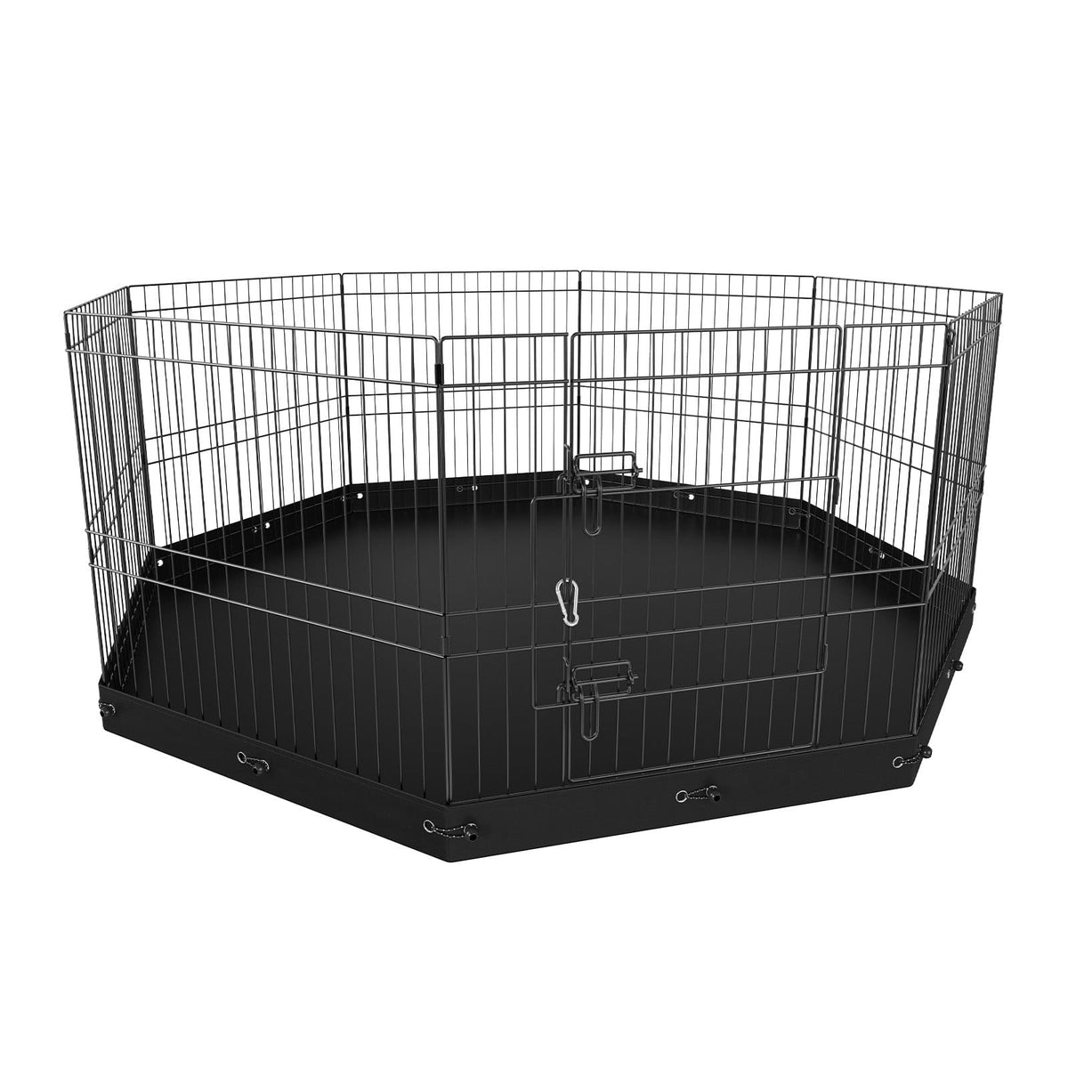 CJDropshipping Pet Supplies Black 8 Panel Foldable Metal Dog Playpen - Indoor Outdoor Exercise Pen & Puppy Crate
