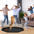 CJDropshipping Pet Supplies Black 8 Panel Foldable Metal Dog Playpen - Indoor Outdoor Exercise Pen & Puppy Crate