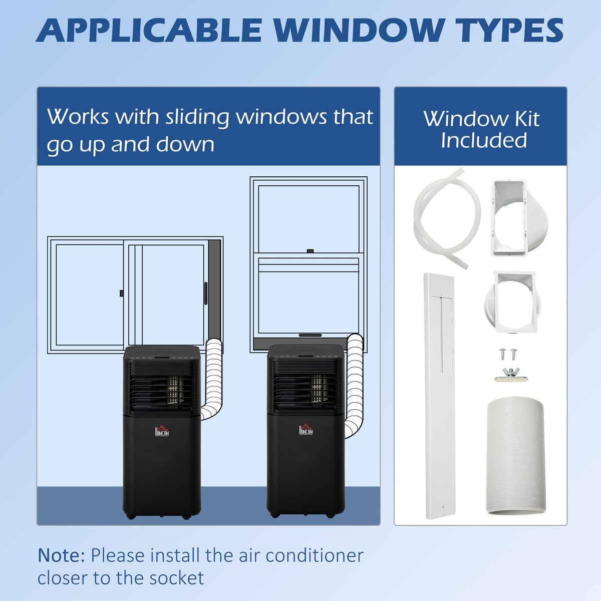 CJDropshipping Portable Air Conditioners & Cooling Appl Black / 380x374x880 mm 8000 BTU Portable Air Conditioner with Dehumidifier, Remote & 24H Timer