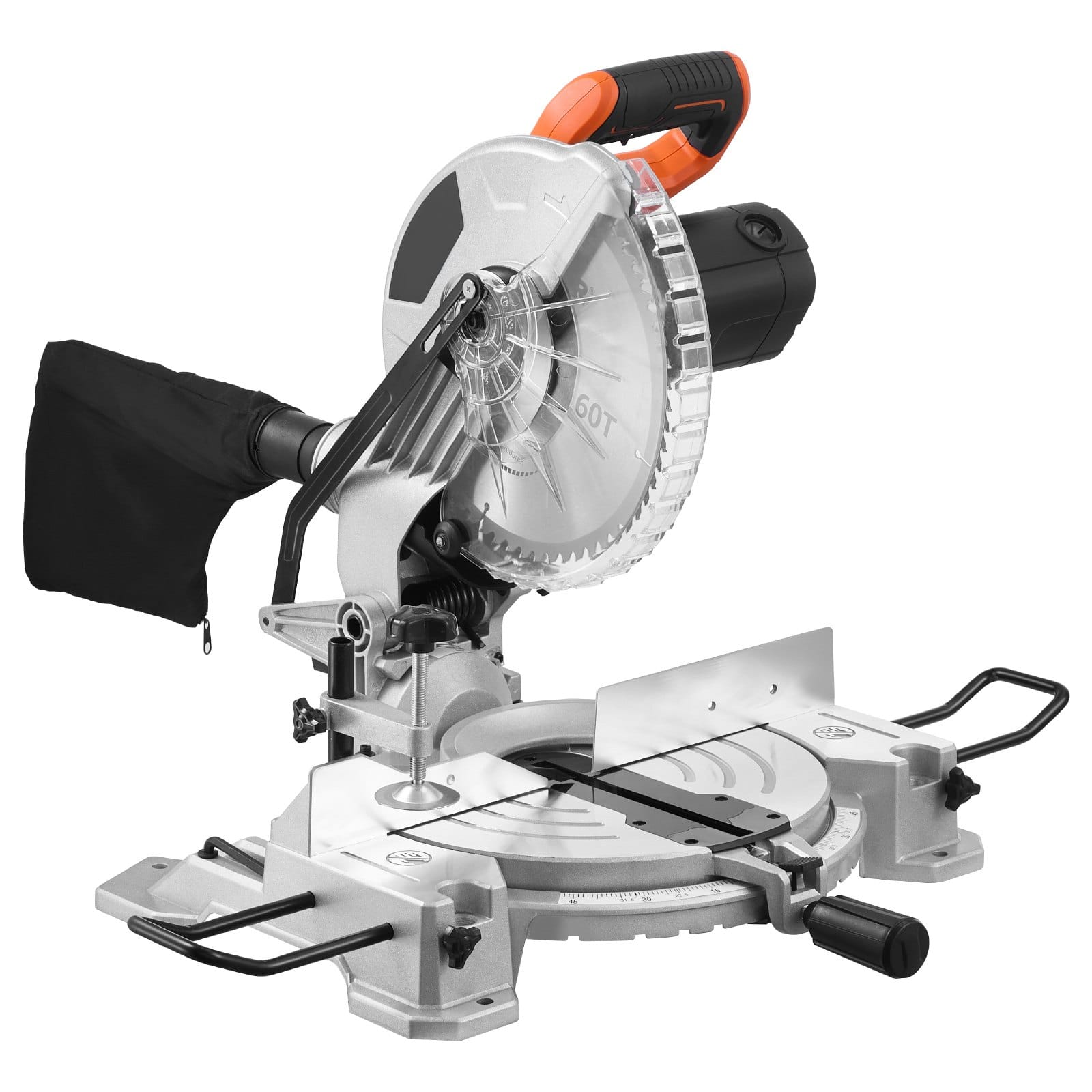CJDropshipping Power Tools Metallic 10" Compound Miter Saw 15 Amp 60-Tooth Blade Single Bevel LED Guide Power Saw