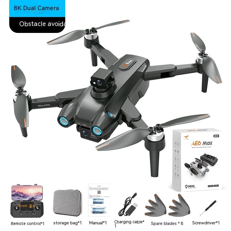 Dropshipman Camera Drone Black 360 ° Obstacle Avoidance / Single Electric Version 8K HD GPS Drone with 360° Obstacle Avoidance & Brushless Motor