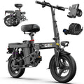 Dropshipman E-Bike Black / 10A  48V / United States UPlee GS5 740W Folding Electric Bike - 14" Fat Tire 48V 15Ah Adults