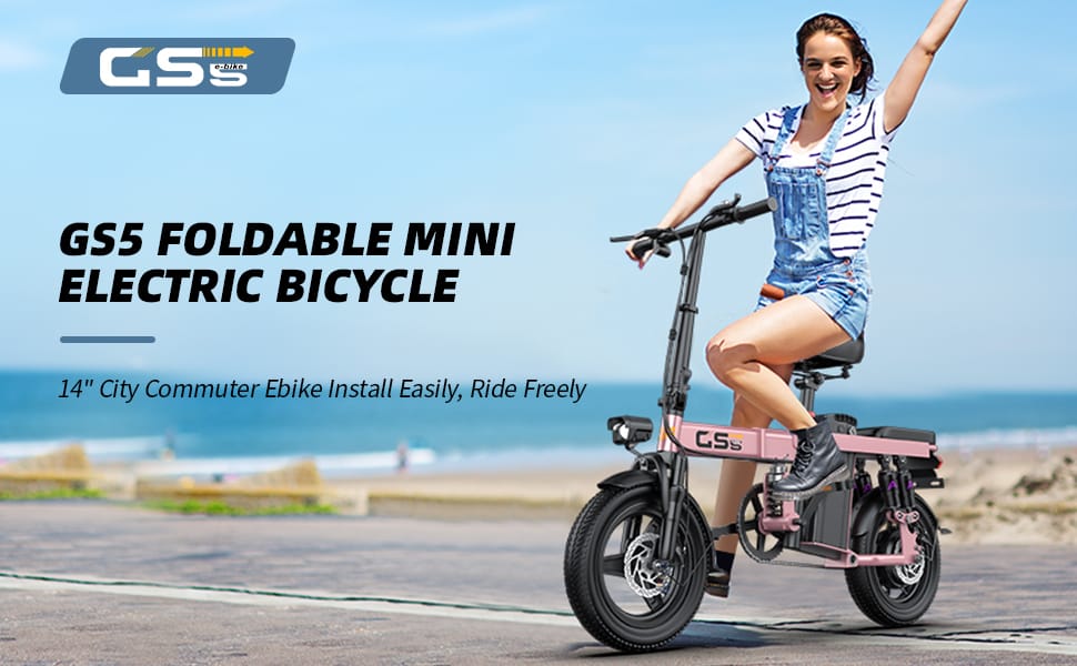 Dropshipman E-Bike UPlee GS5 740W Folding Electric Bike - 14" Fat Tire 48V 15Ah Adults