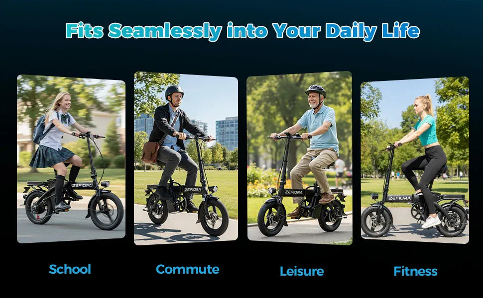 Dropshipman E-Bike ZEFIORA Z10 Foldable Electric Commuter Bike | 48V Adult E-Bike