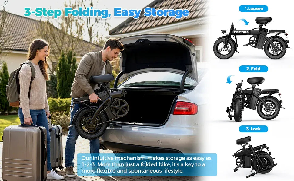 Dropshipman E-Bike ZEFIORA Z10 Foldable Electric Commuter Bike | 48V Adult E-Bike