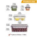 Dropshipman Food Storage Containers 8PCS 8-Piece Airtight Food Storage Containers with Locking Lids