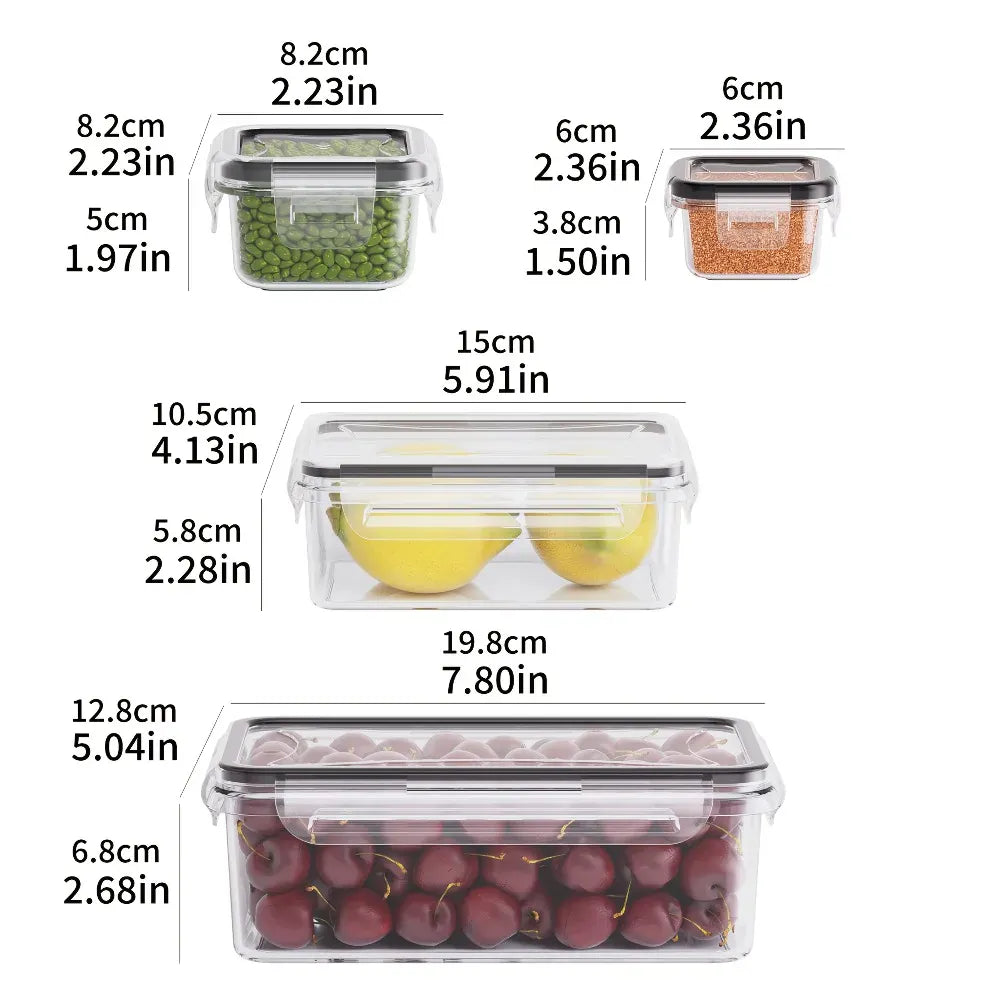 Dropshipman Food Storage Containers 8PCS 8-Piece Airtight Food Storage Containers with Locking Lids