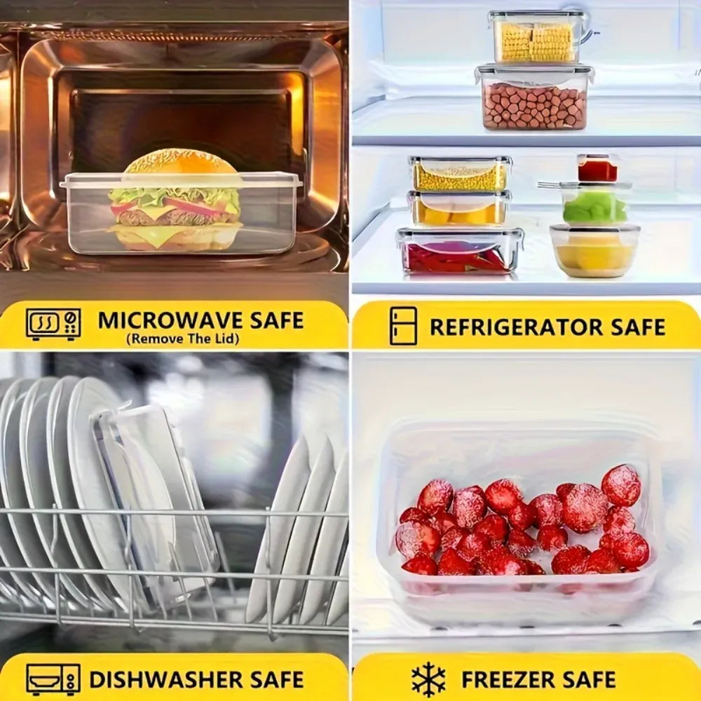 Dropshipman Food Storage Containers 8PCS 8-Piece Airtight Food Storage Containers with Locking Lids
