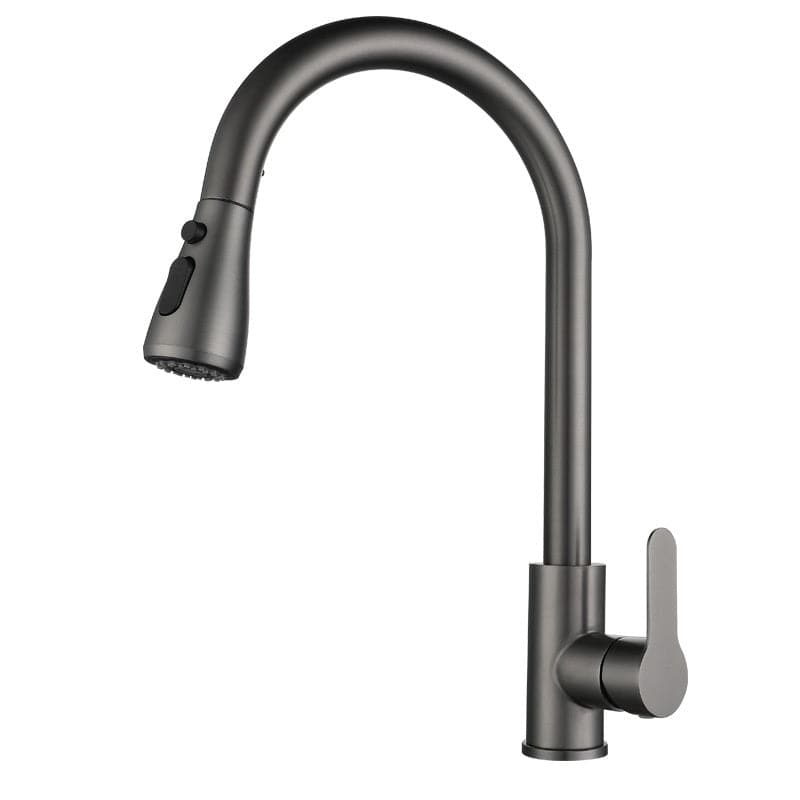Dropshipman Gun Gray Water Stop Head Kitchen Stainless Steel Retractable Rotating Faucet – Durable, Smooth-Swivel Spout with Pull-Out Spray for Easy Cleaning and Versatile Use