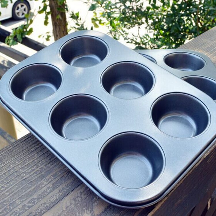 Dropshipman Non-Stick Bakeware default Nonstick 6-Cup Round Muffin Baking Pan Cake Cupcake Tray