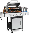 Dropshipman Outdoor Cooking Appliances 3-Burner / United States Premium 39000 BTU Propane Gas Grill with Side Burner