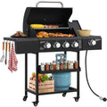 Dropshipman Outdoor Cooking Appliances as illustrated / United States 4-Burner Propane Gas Grill with Side Burner | 50,000 BTU Outdoor BBQ