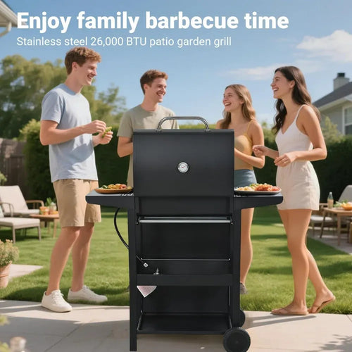 Dropshipman Outdoor Cooking Appliances United States 3-Burner Propane Gas Grill: 26,000 BTU Stainless Steel BBQ
