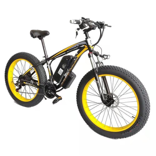 Dropshipman Yellow / EU Electric Bicycle Lithium Tram Snow Electric Mountain Bike 21 Speed