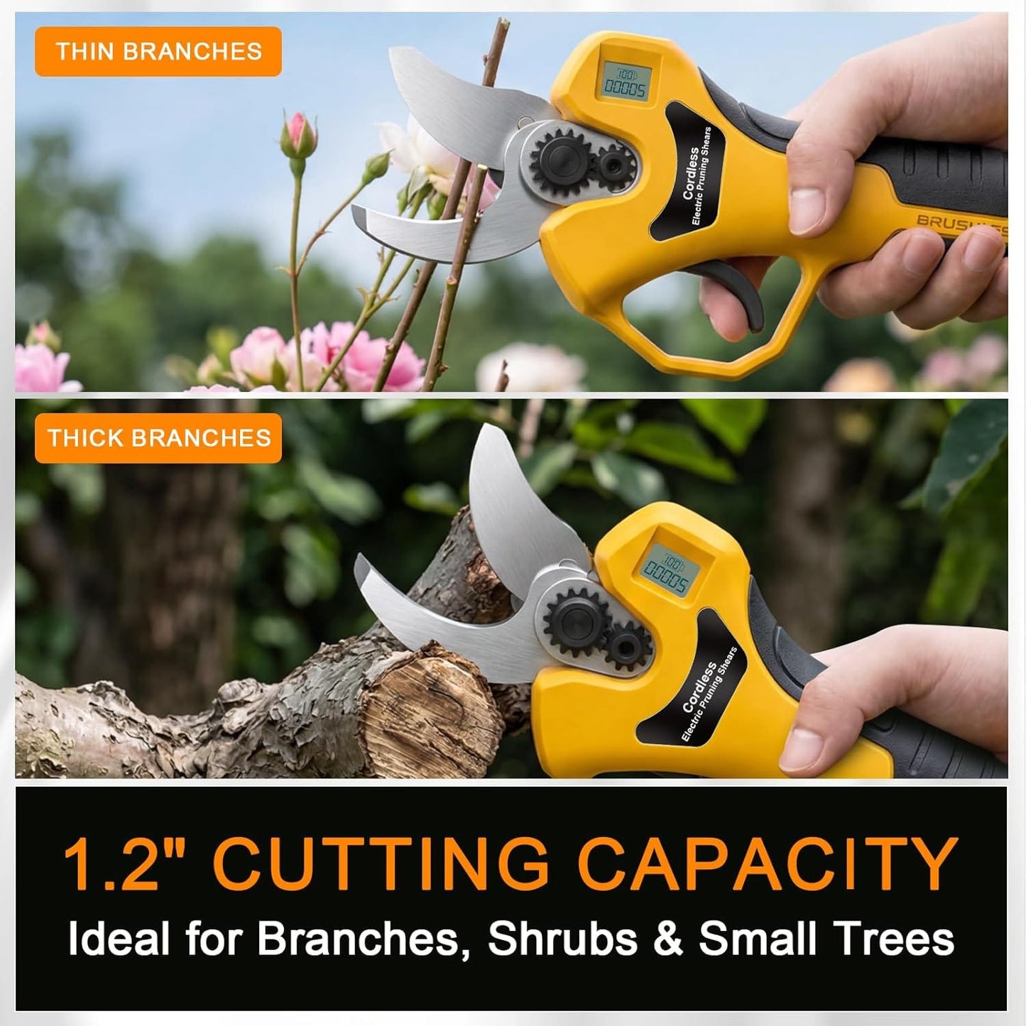 Fledukten Home Improvement Brushless Electric Pruner, Fits DeWalt 20V | SK5 Blade