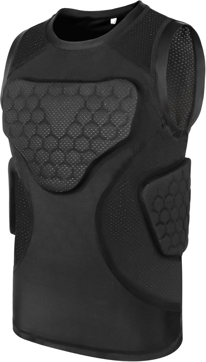 GUOZI Youth Sports Protective Apparel Youth Football Chest Protector Shirt Padded Compression Rib Guard Gear
