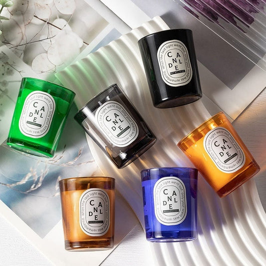 This & That Store Candles Aromatherapy Colored Candle Glass