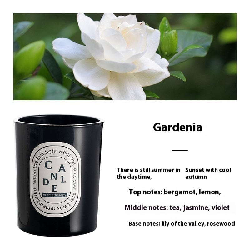This & That Store Candles Gardenia Bright Black Aromatherapy Colored Candle Glass