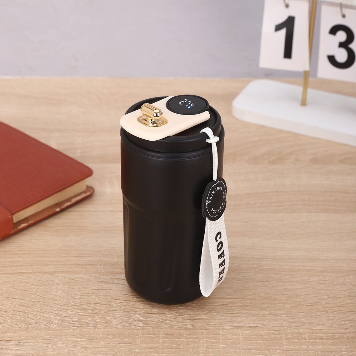 This & That Store Coffee Mug All black / 450ml Smart Digital Thermos Bottle Portable Coffee Mug Stainless Steel Water Bottle In-Car Insulated Cup Keep Cold Vacuum Flasks 450ml