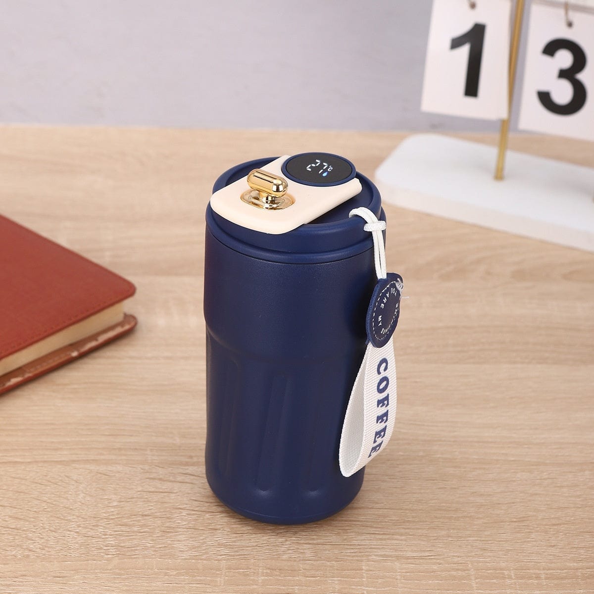 This & That Store Coffee Mug All Blue / 450ml Smart Digital Thermos Bottle Portable Coffee Mug Stainless Steel Water Bottle In-Car Insulated Cup Keep Cold Vacuum Flasks 450ml