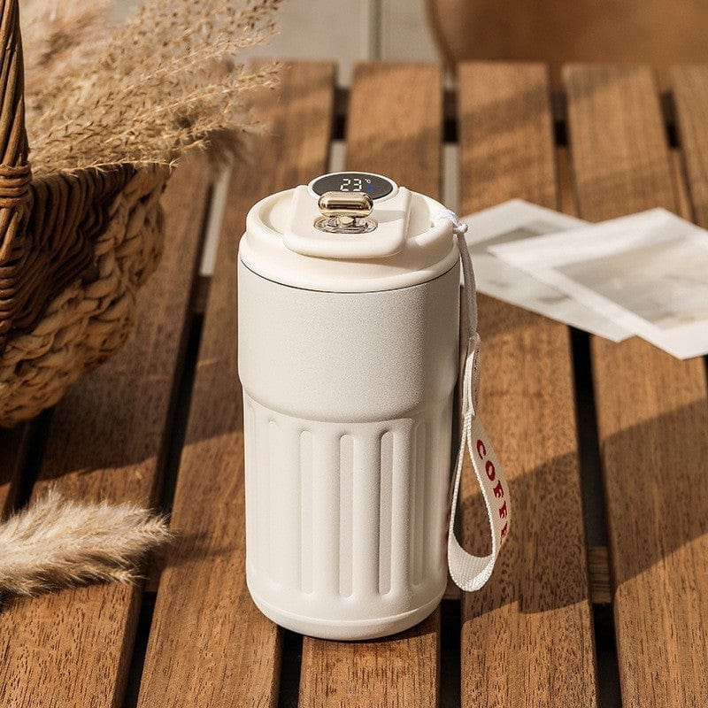 This & That Store Coffee Mug Elegant White / 450ml Smart Digital Thermos Bottle Portable Coffee Mug Stainless Steel Water Bottle In-Car Insulated Cup Keep Cold Vacuum Flasks 450ml