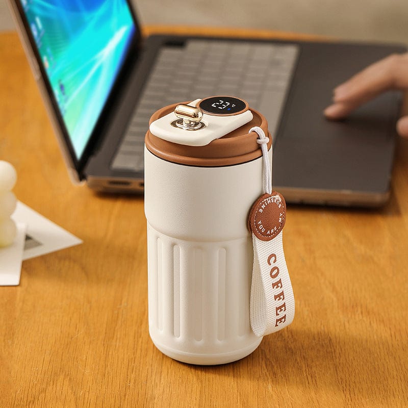 This & That Store Coffee Mug Smart Digital Thermos Bottle Portable Coffee Mug Stainless Steel Water Bottle In-Car Insulated Cup Keep Cold Vacuum Flasks 450ml