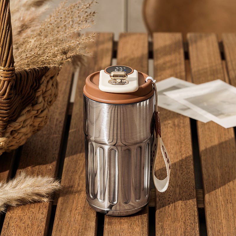This & That Store Coffee Mug Smart Digital Thermos Bottle Portable Coffee Mug Stainless Steel Water Bottle In-Car Insulated Cup Keep Cold Vacuum Flasks 450ml