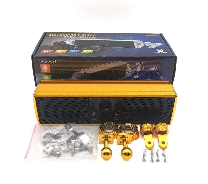 This & That Store Electronics Gold Waterproof Motorcycle Bluetooth Speakers