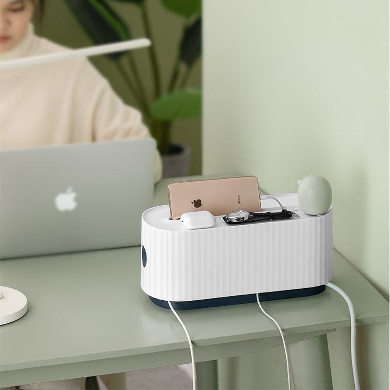 This & That Store Electronics Power Strip Wire Case Cable Storage Box Anti Dust Charger Socket Organizer Network Line Storage Bin Charger Wire Management
