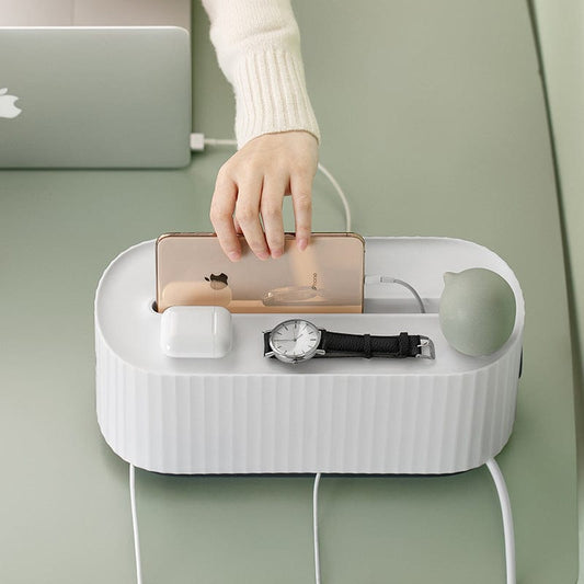 This & That Store Electronics Power Strip Wire Case Cable Storage Box Anti Dust Charger Socket Organizer Network Line Storage Bin Charger Wire Management