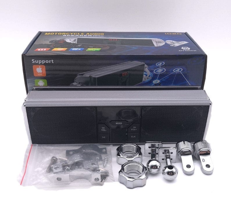 This & That Store Electronics Silver Waterproof Motorcycle Bluetooth Speakers