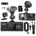 This & That Store Electronics with64GMMCCardCamera 3-Channel Dash Cam 1080P WiFi - Front Rear Inside Car Camera for Rideshare - Loop Recording, 170° Wide Angle, 64GB Card Included