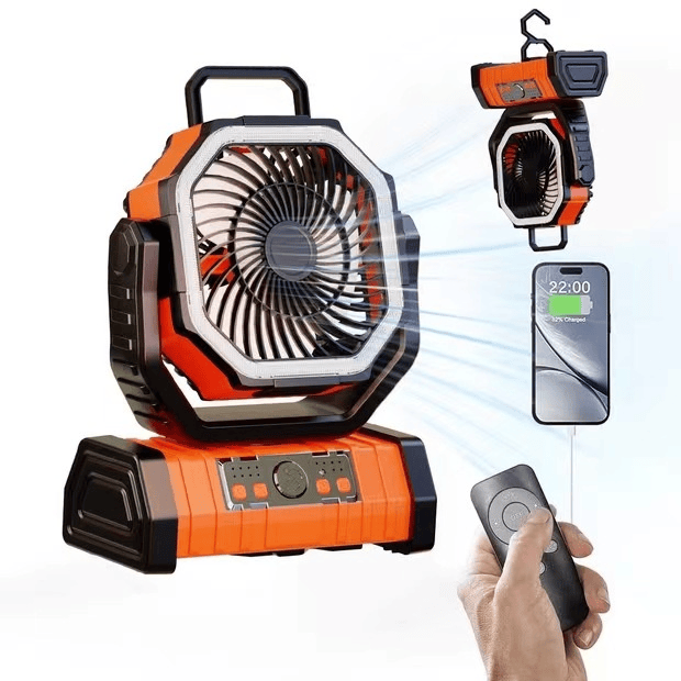 This & That Store F6 Orange 20000 MA Outdoor Household Power Bank LED Light Camping Fan