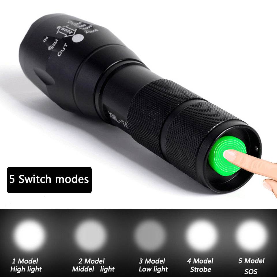 Strong Light Flashlight Special Forces Rechargeable Home Self-Defense Waterproof Riding Mini Camping Premium Super Bright Flashlight - This & That Store