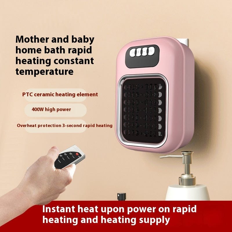 This & That Store Home Improvement Pink / AU Wall Mounted Portable Small Electric Heater With Remote Control, Adjustable Silent Thermostat Suitable For Winter Home Offices Bathroom