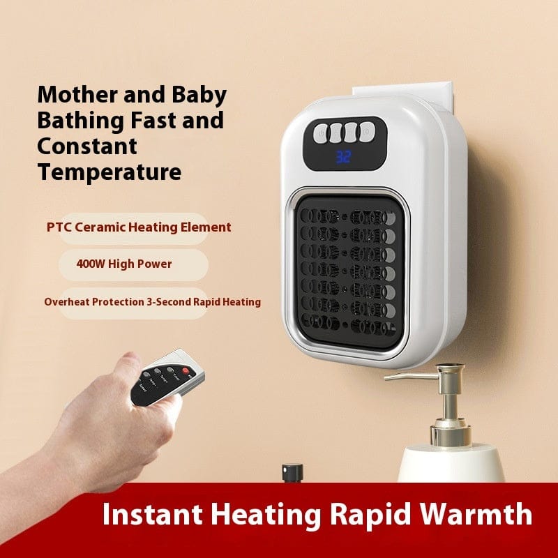 This & That Store Home Improvement White / AU Wall Mounted Portable Small Electric Heater With Remote Control, Adjustable Silent Thermostat Suitable For Winter Home Offices Bathroom